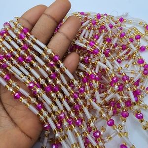 Tie on Waistbeads, waistchain, belly beads belly chains, adjustable to 50 inches